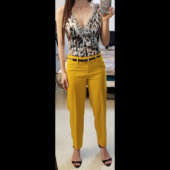NEW Nanette Lapore Mustard Slim Leg Pants, Size 2 - Picture 13 of 13
